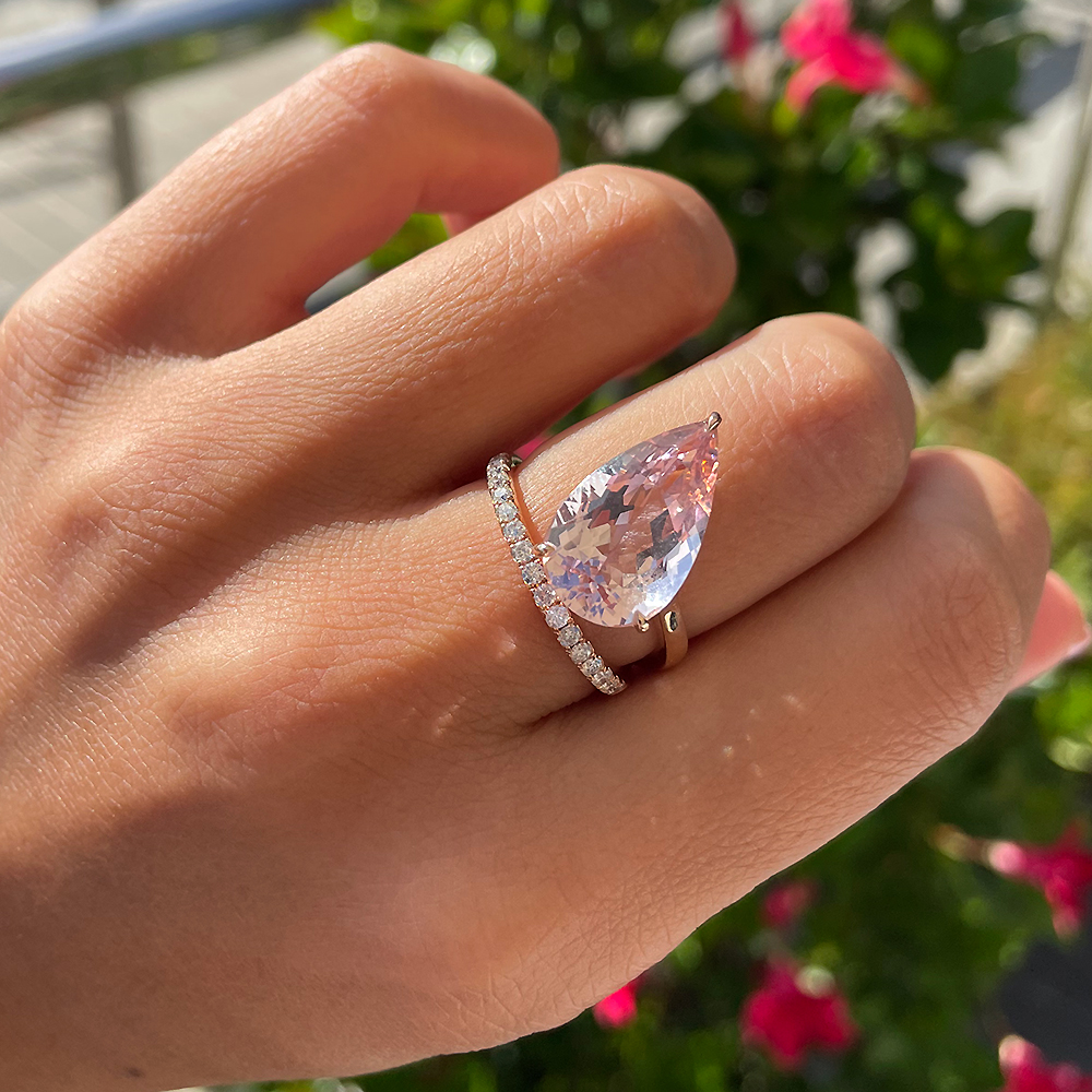 Rose gold ring on sale with morganite