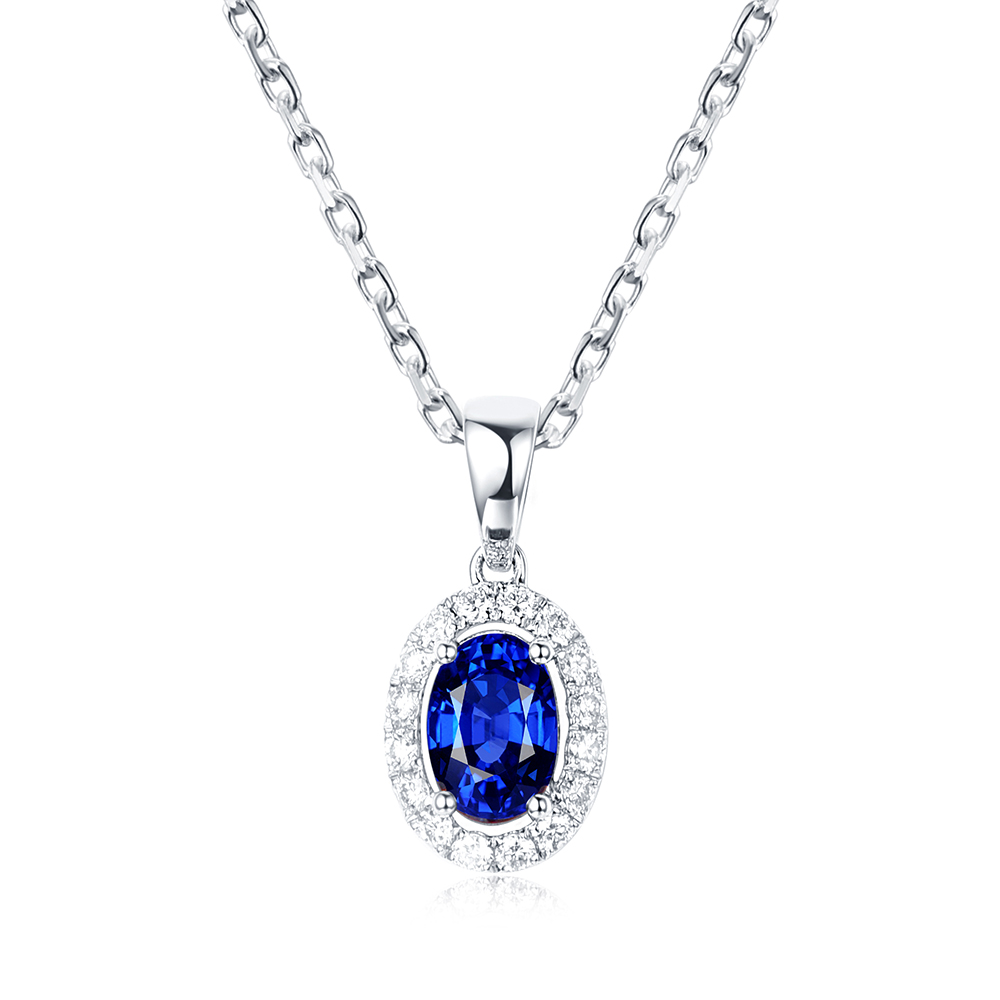 Blue Sapphire and Diamond Pendant | Temple & Grace AU