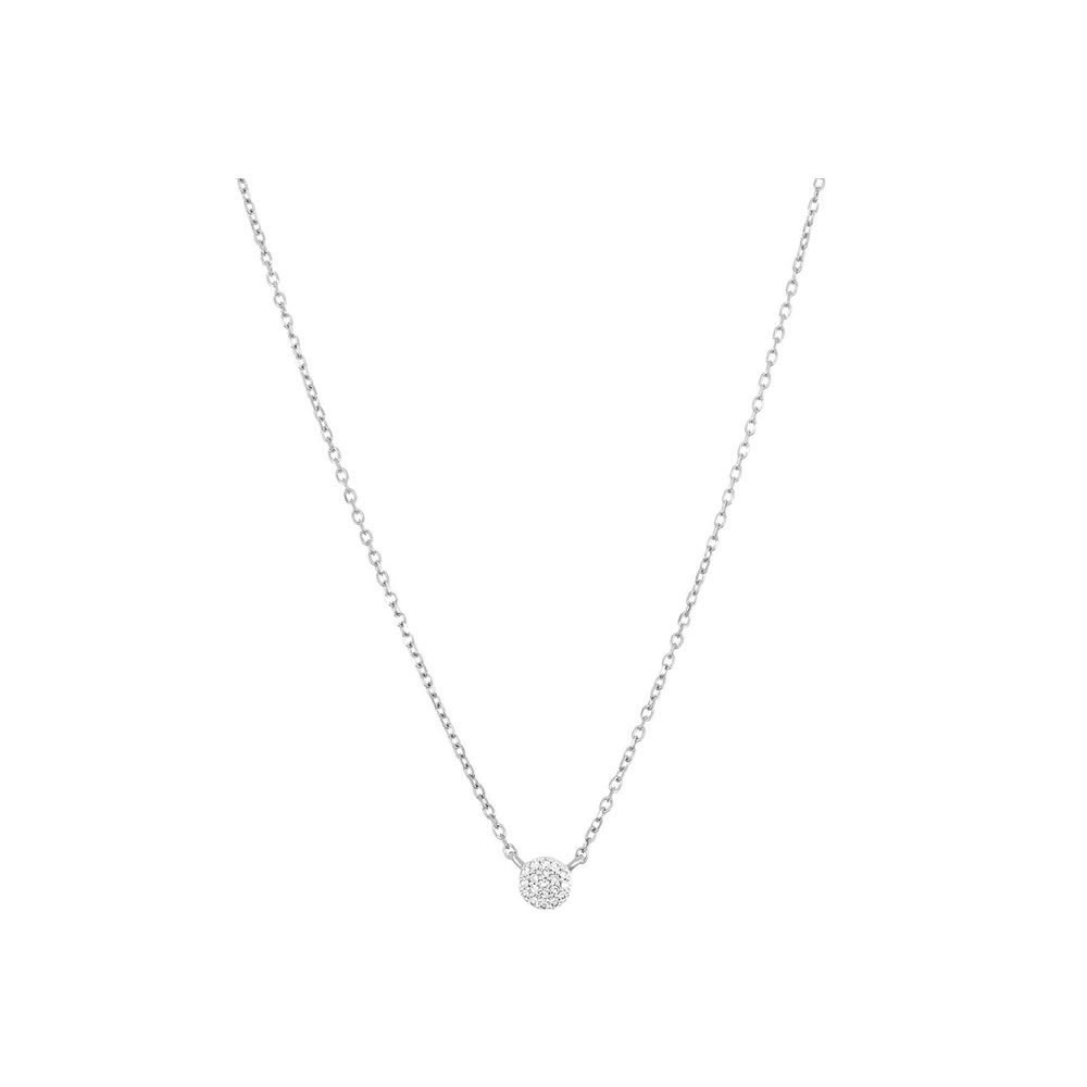 round pave diamond necklace