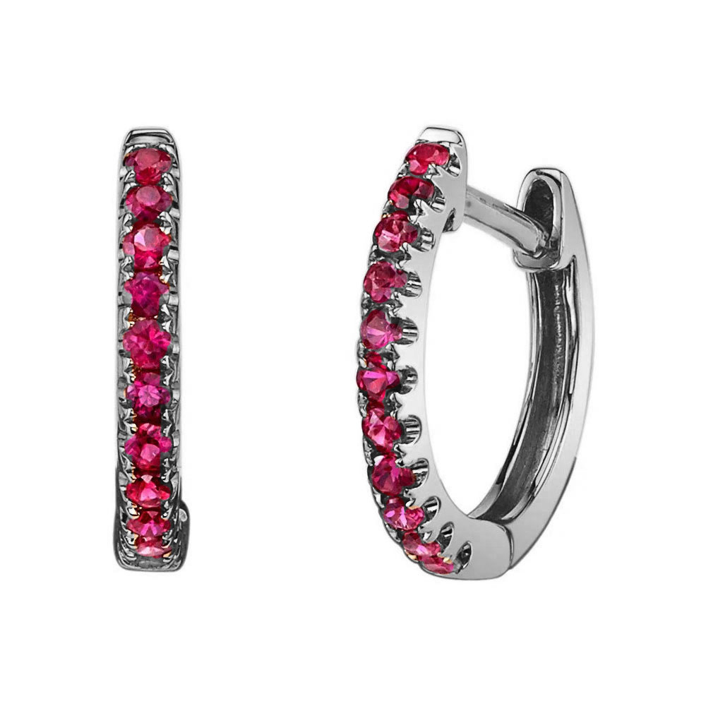 Ruby store huggie earrings