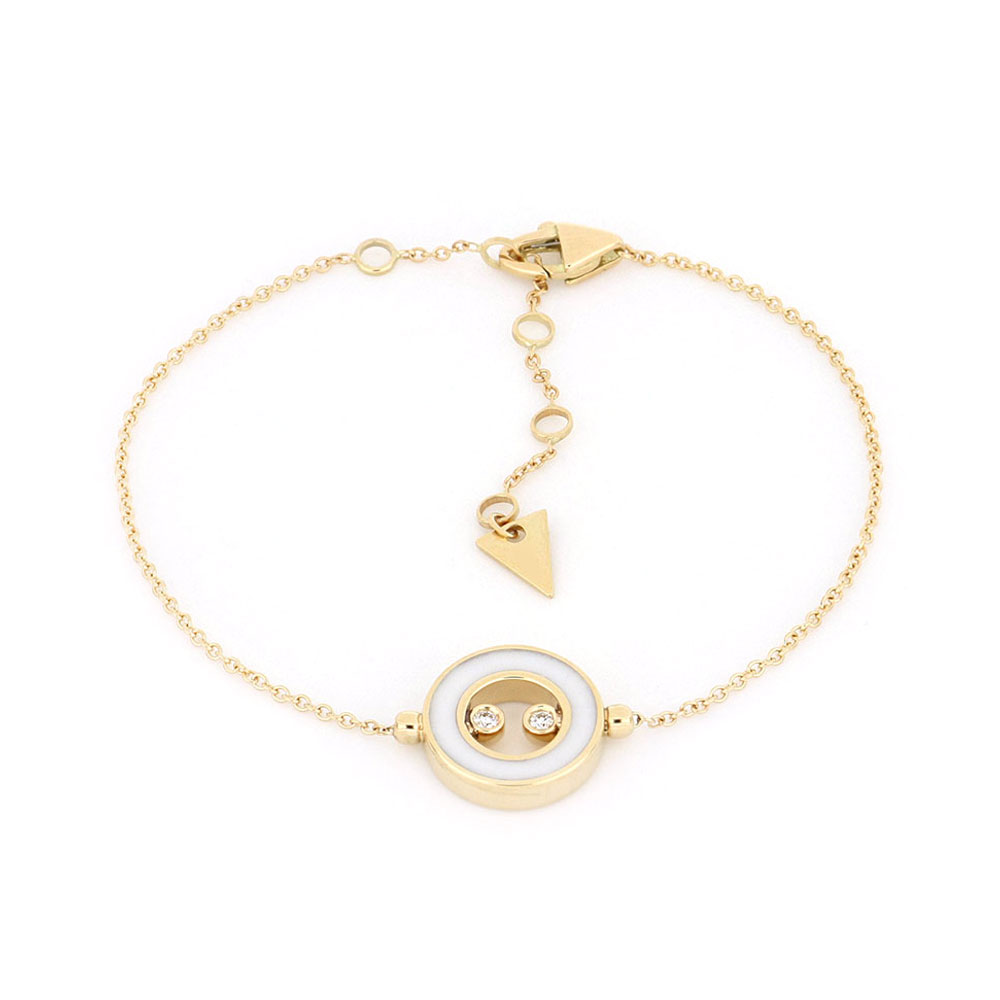 gold diamond circle bracelet