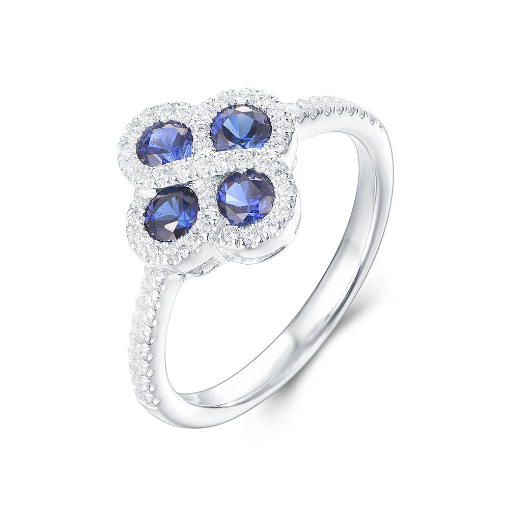 Blue Sapphire Floral Dress Ring Temple And Grace Au