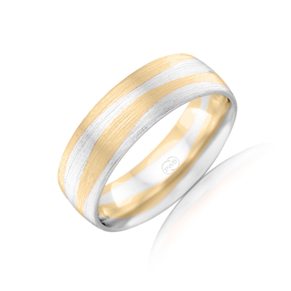 Two tone mens wedding ring 2T4135 | Temple & Grace AU