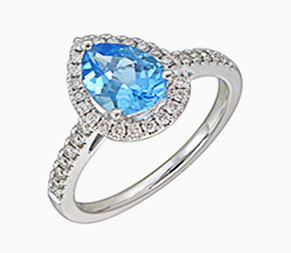 Topaz pear store shaped ring