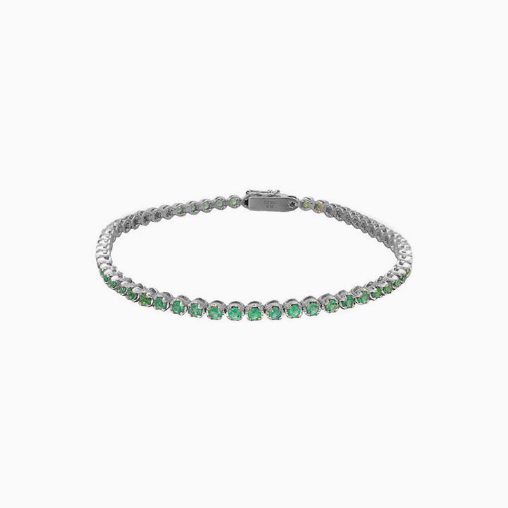 Emerald and diamond online bracelet yellow gold